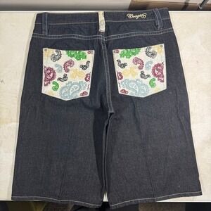 Vintage 90s Coogi Denim Shorts Mens 40 Embroidered Paisley Pockets Hip Hop Baggy